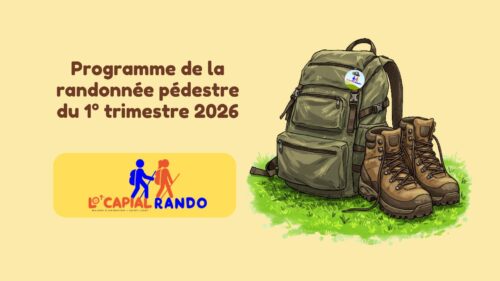 Randonnée pédestre. Programme du 1° trimestre 2026